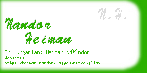 nandor heiman business card